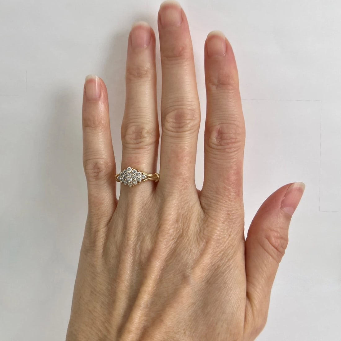 Estate Diamond Cluster Ring 14K Yellow Gold, 2.53 Grams - 2