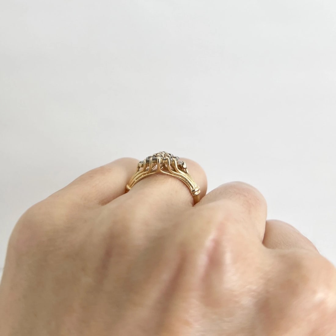 Estate Diamond Cluster Ring 14K Yellow Gold, 2.53 Grams - 4