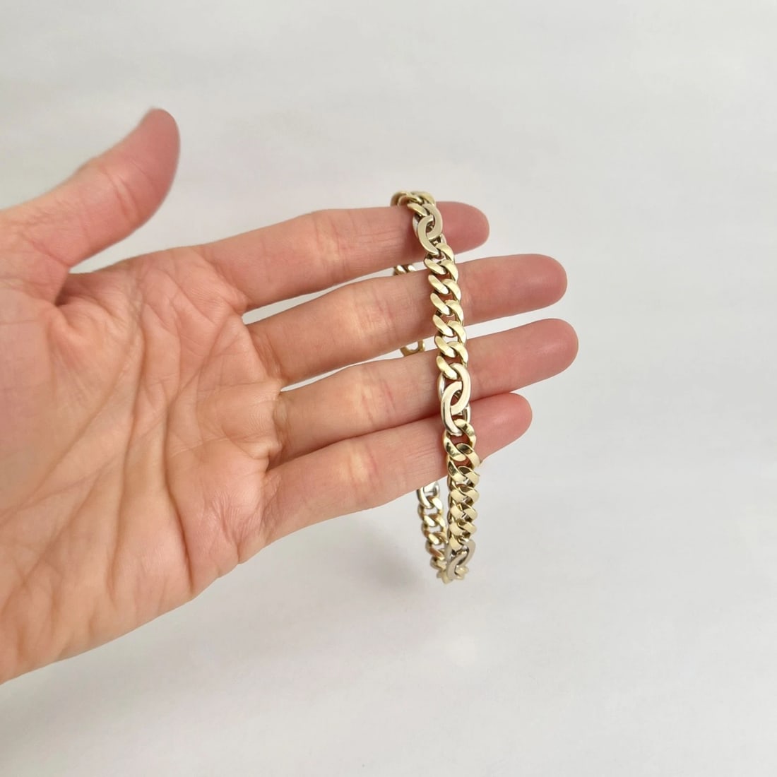 Men's Italian Curb Cuban Chain Bracelet 18K Yellow Gold, 8.25 Inches, 31.91 Gram - 2