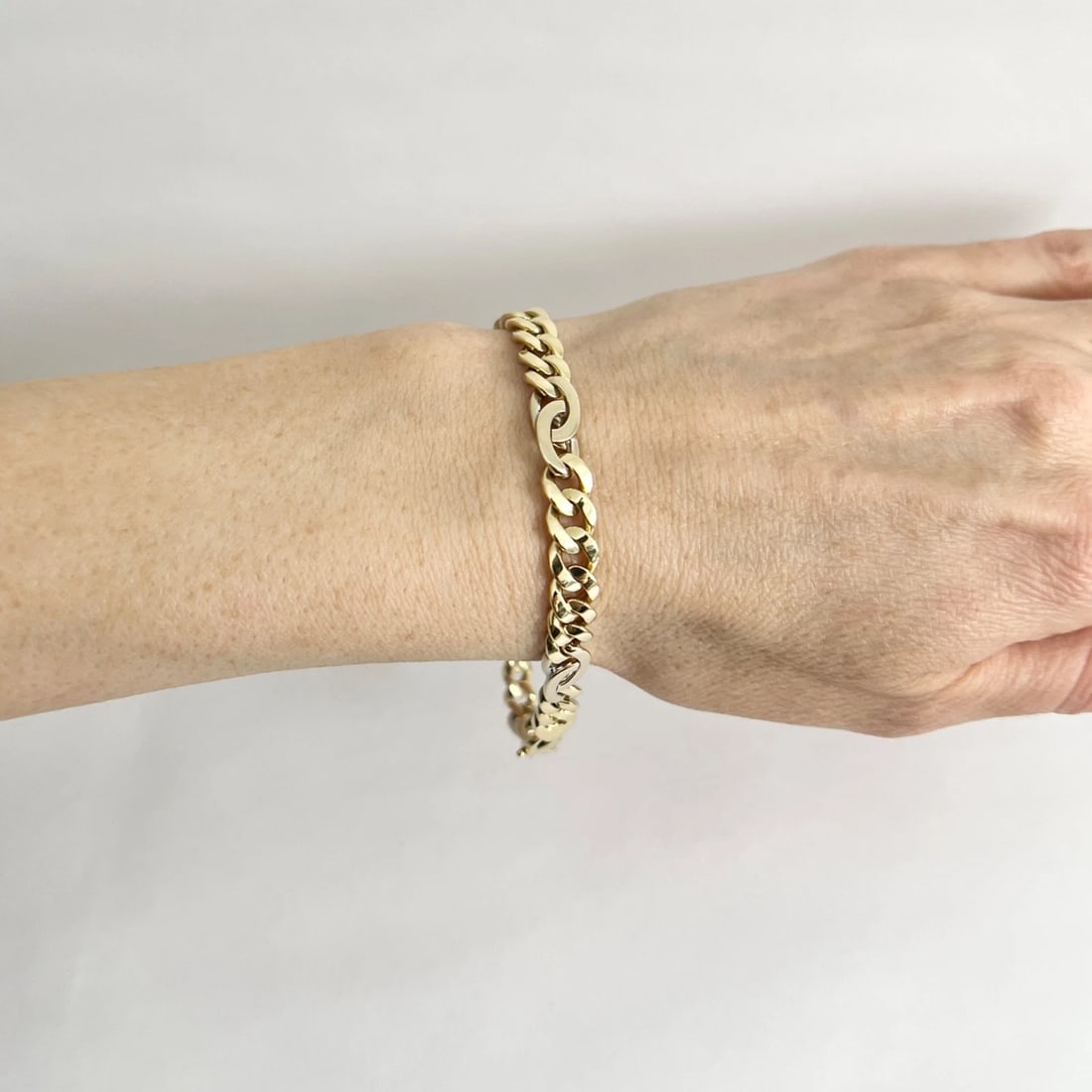 Men's Italian Curb Cuban Chain Bracelet 18K Yellow Gold, 8.25 Inches, 31.91 Gram - 6