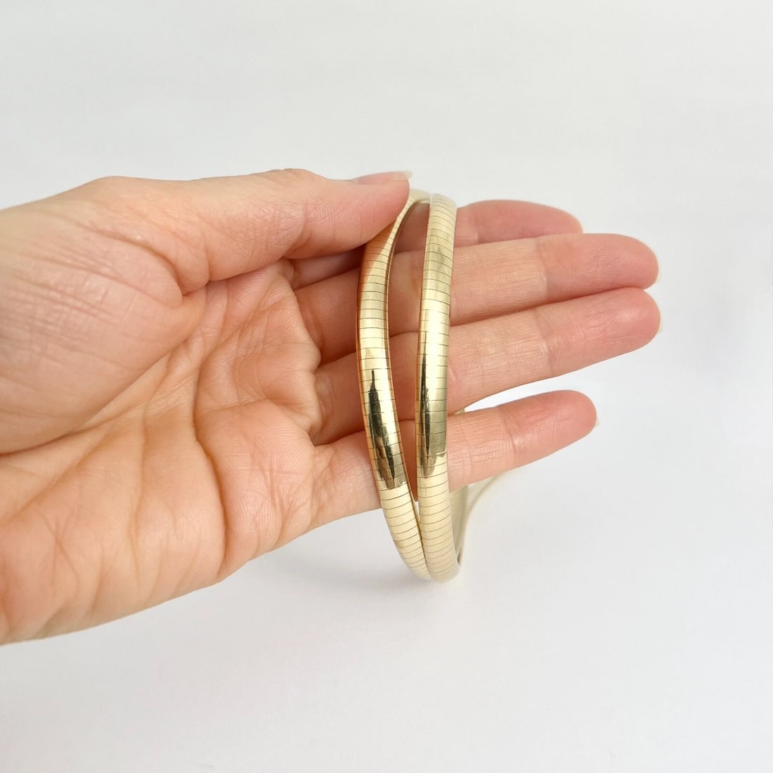 Omega Chain Necklace 14K Yellow Gold, 18 Inches, 6 mm, 35.73 Grams - 2