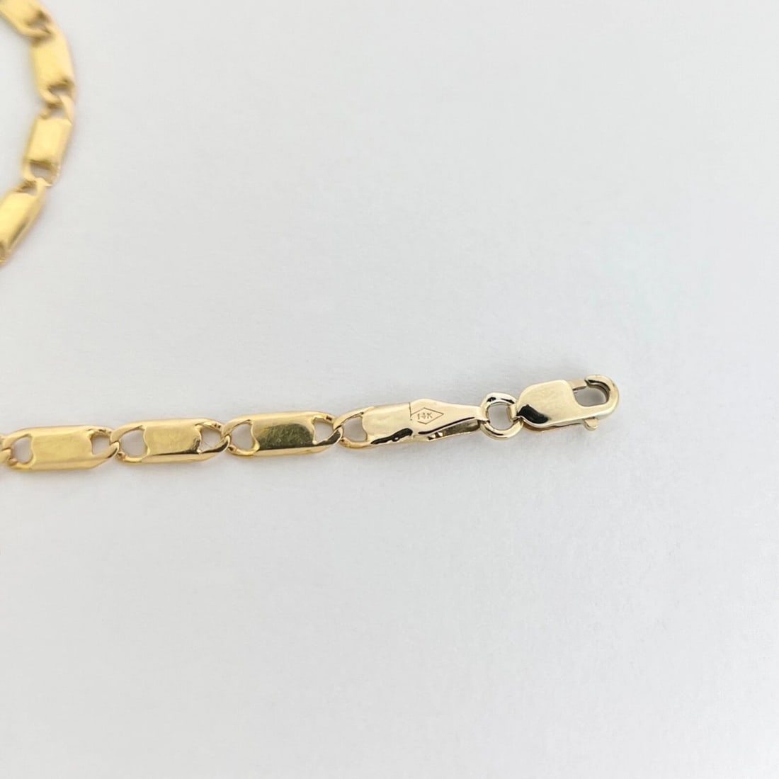 Italian Anchor Chain Link Anklet Bracelet 14K Yellow Gold, 11 Inches, 7.41 Grams - 7