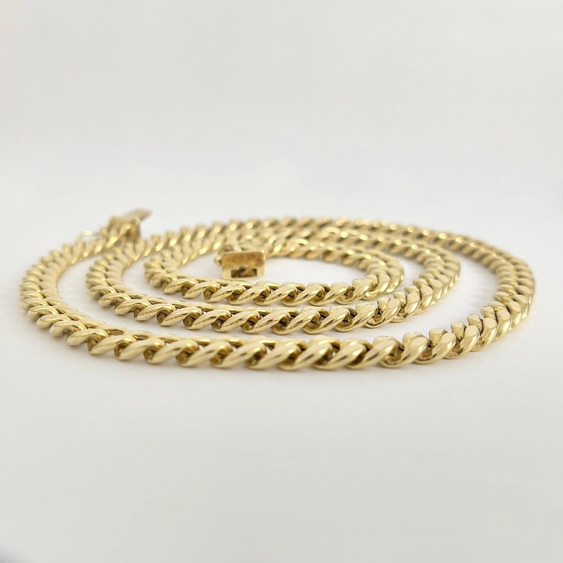 Long Curb Cuban Chain Necklace 14K Yellow Gold, 24.5 Inches, 6.8 mm, 32.05 Grams - 8