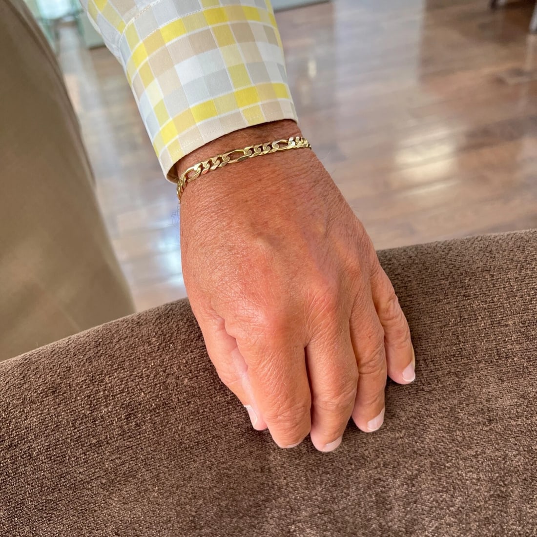 Men's Figaro Chain Bracelet 14K Yellow Gold, 8.25 Inches, 6 mm, 14.87 Grams - 3