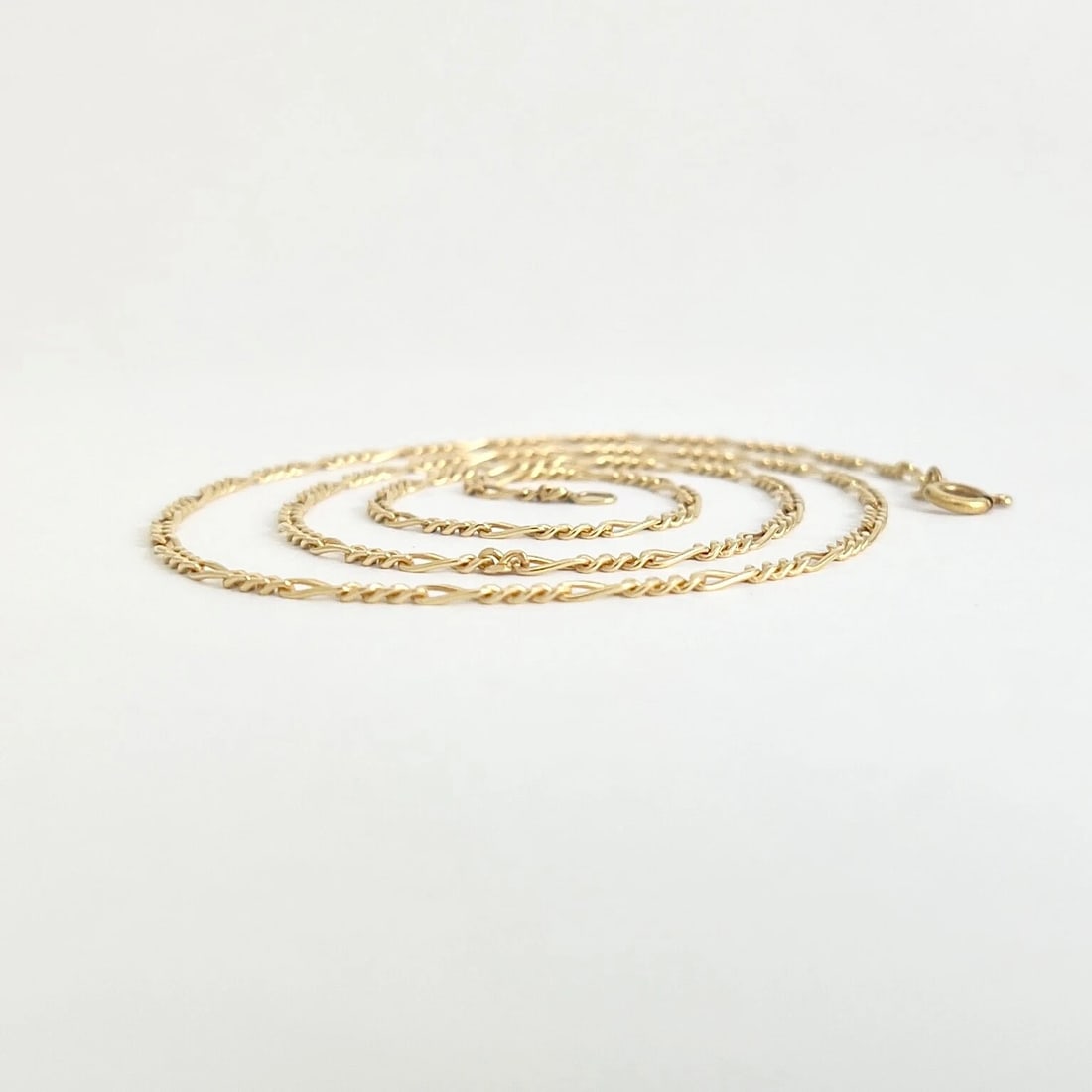 Italian Thin Figaro Chain Necklace 18K Yellow Gold, 20 Inches, 2.1 mm, 6.57 Gram - 5