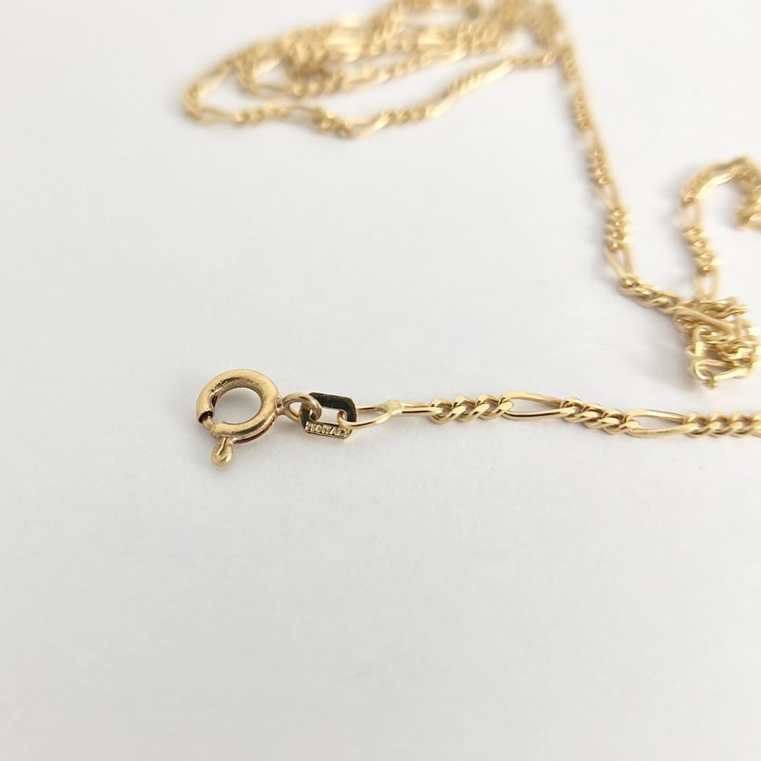 Italian Thin Figaro Chain Necklace 18K Yellow Gold, 20 Inches, 2.1 mm, 6.57 Gram - 6