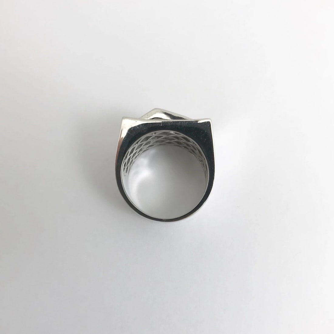 Men's Princess Diamond Invisible Set Ramp Ring 14K White Gold, 2.25 CTW, 14.93 G - 10