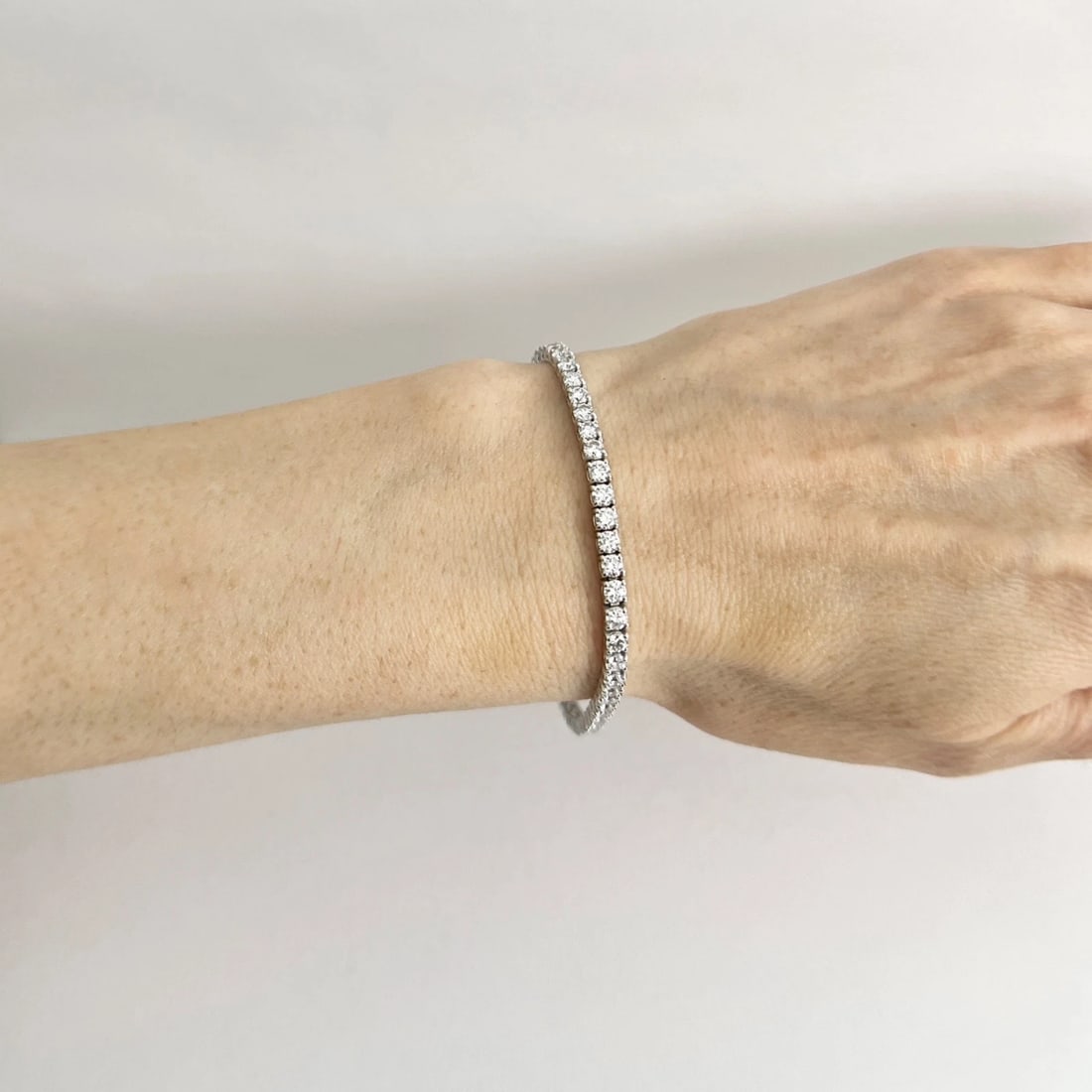 Round Lab-Created Diamond Tennis Bracelet 14K White Gold, 7 Inches, 5.53 CTW - 3