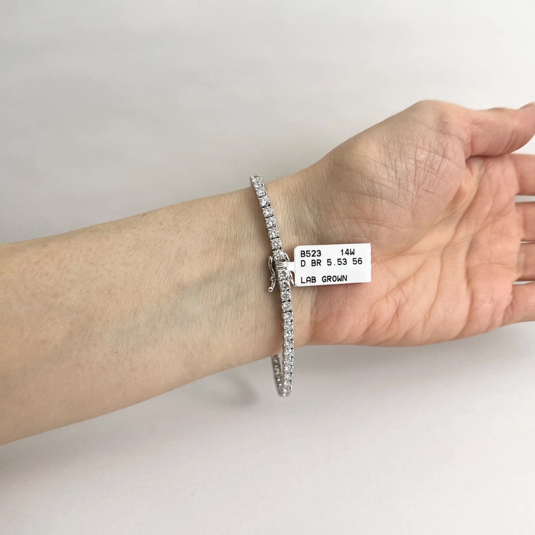 Round Lab-Created Diamond Tennis Bracelet 14K White Gold, 7 Inches, 5.53 CTW - 5