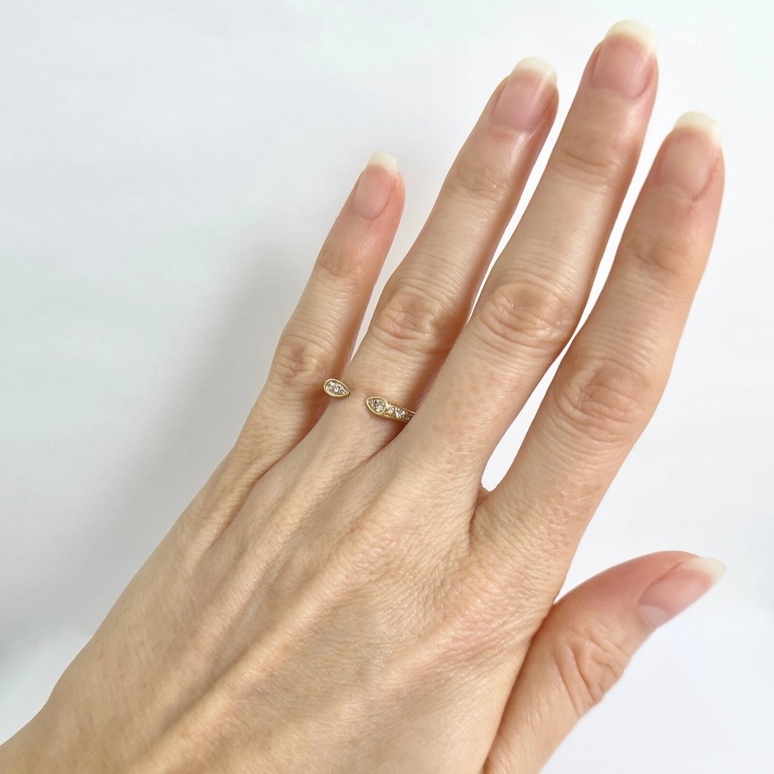 Pave Diamond Open Claw Ring 14K Yellow Gold, Size 6.75 - 4