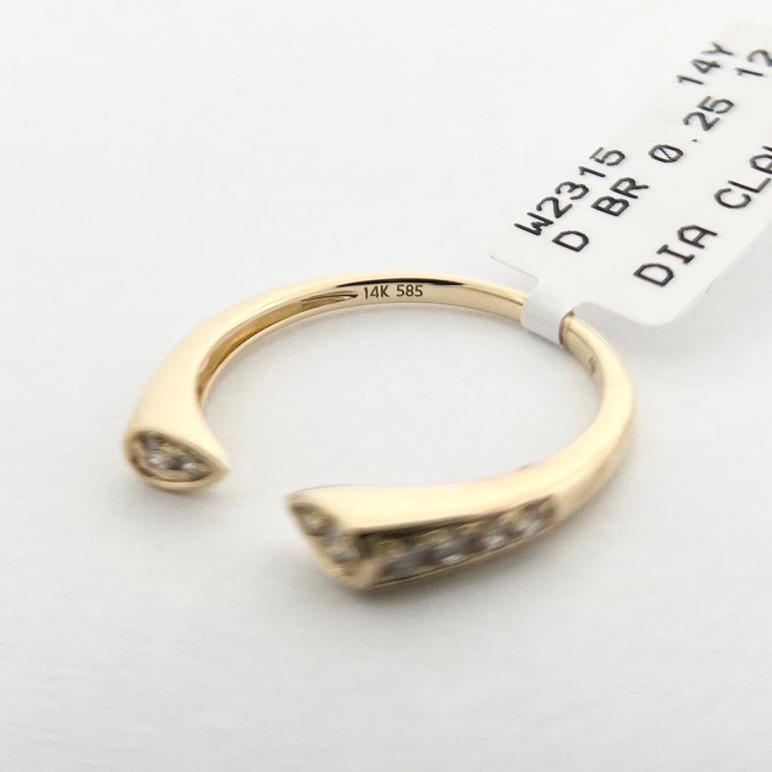 Pave Diamond Open Claw Ring 14K Yellow Gold, Size 6.75 - 9