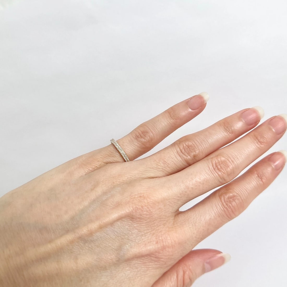 Pave Diamond Band Pinky Midi Ring 14K Yellow Gold, Size 3, .24 CTW - 4