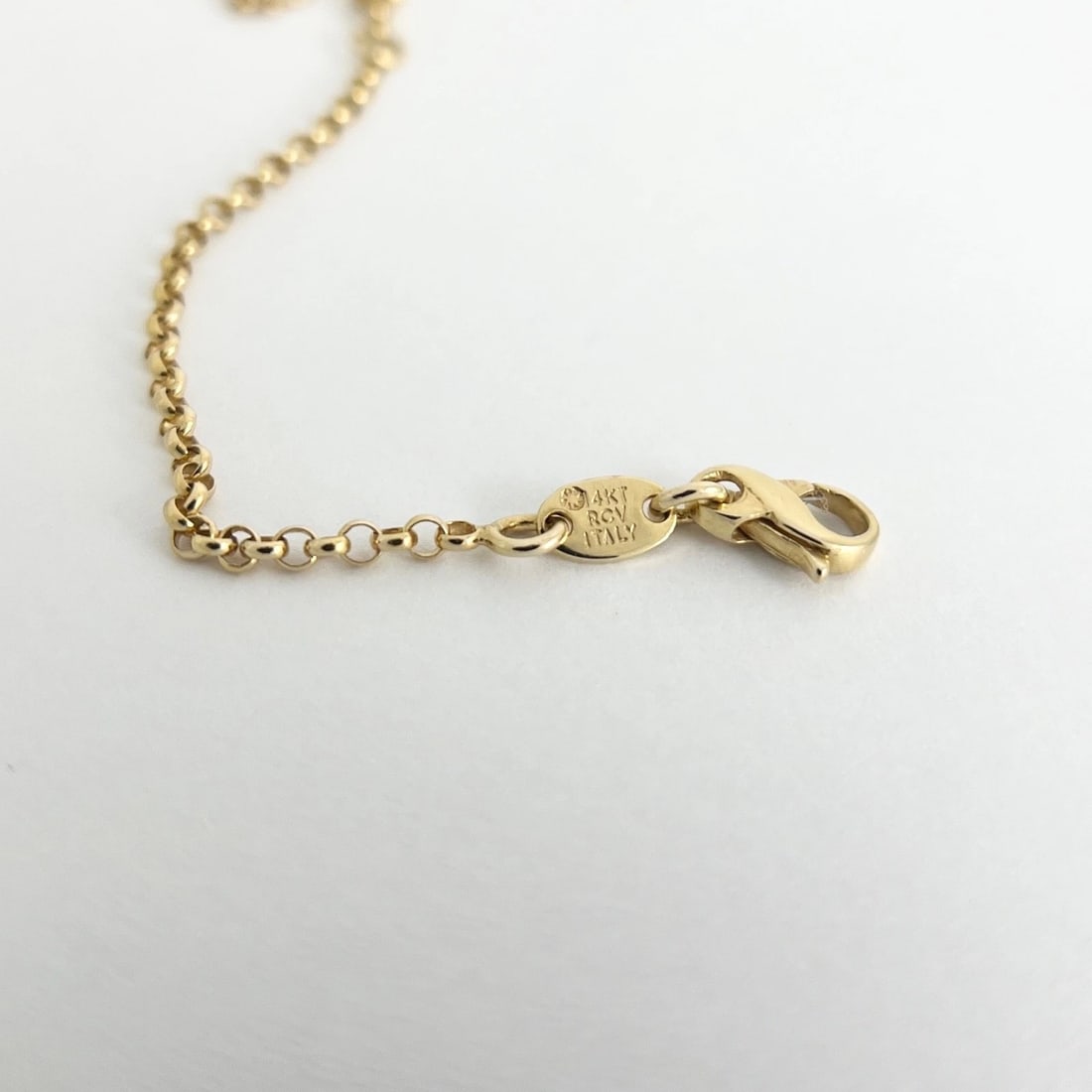 Italian Estate Two-Tone Moon Heart Stars Chain Necklace 14K Yellow Gold, 7.67 Gr - 8