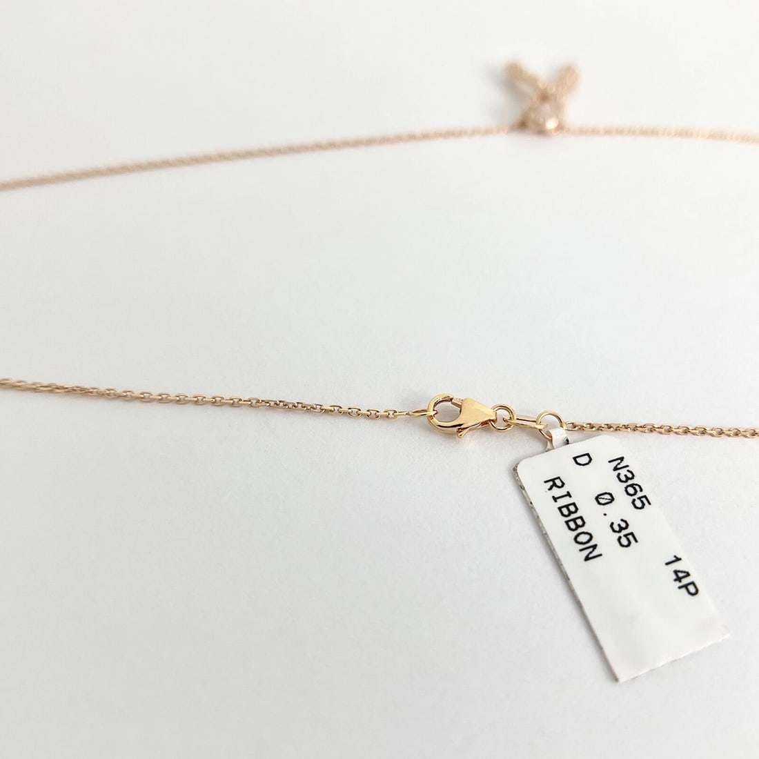 Diamond Breast Cancer Awareness Ribbon Pendant Necklace 14K Rose Gold, .35 CTW - 7