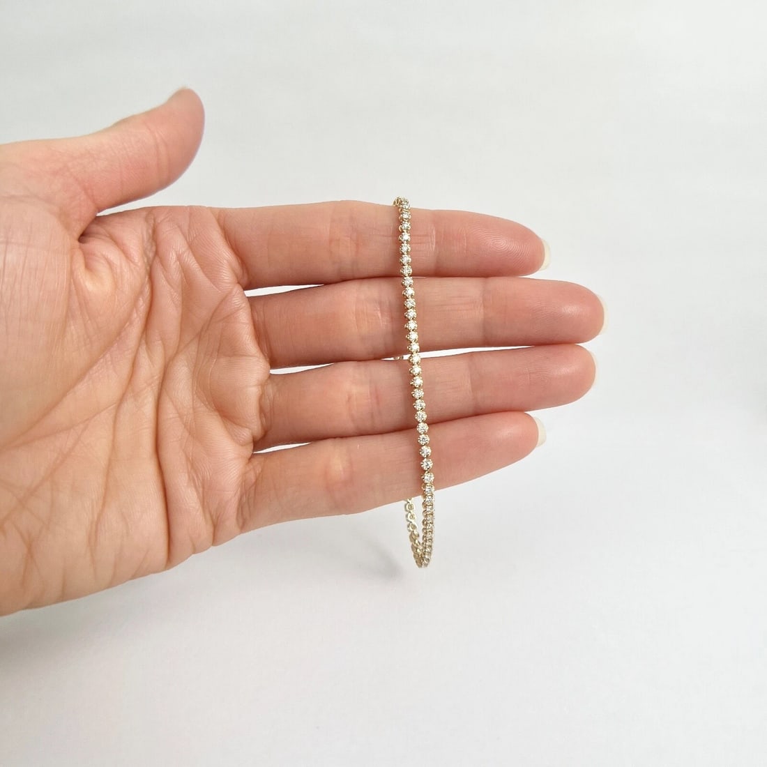 Round Diamond Buttercup-Set Tennis Bracelet 14K Yellow Gold 6.75 Inches 1.05 CTW - 2