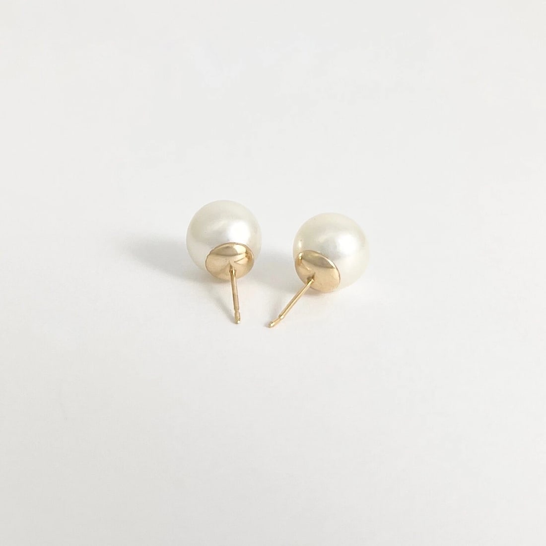 Round Cultured Pearl Stud Earrings 14K Yellow Gold, 9.5 mm - 5