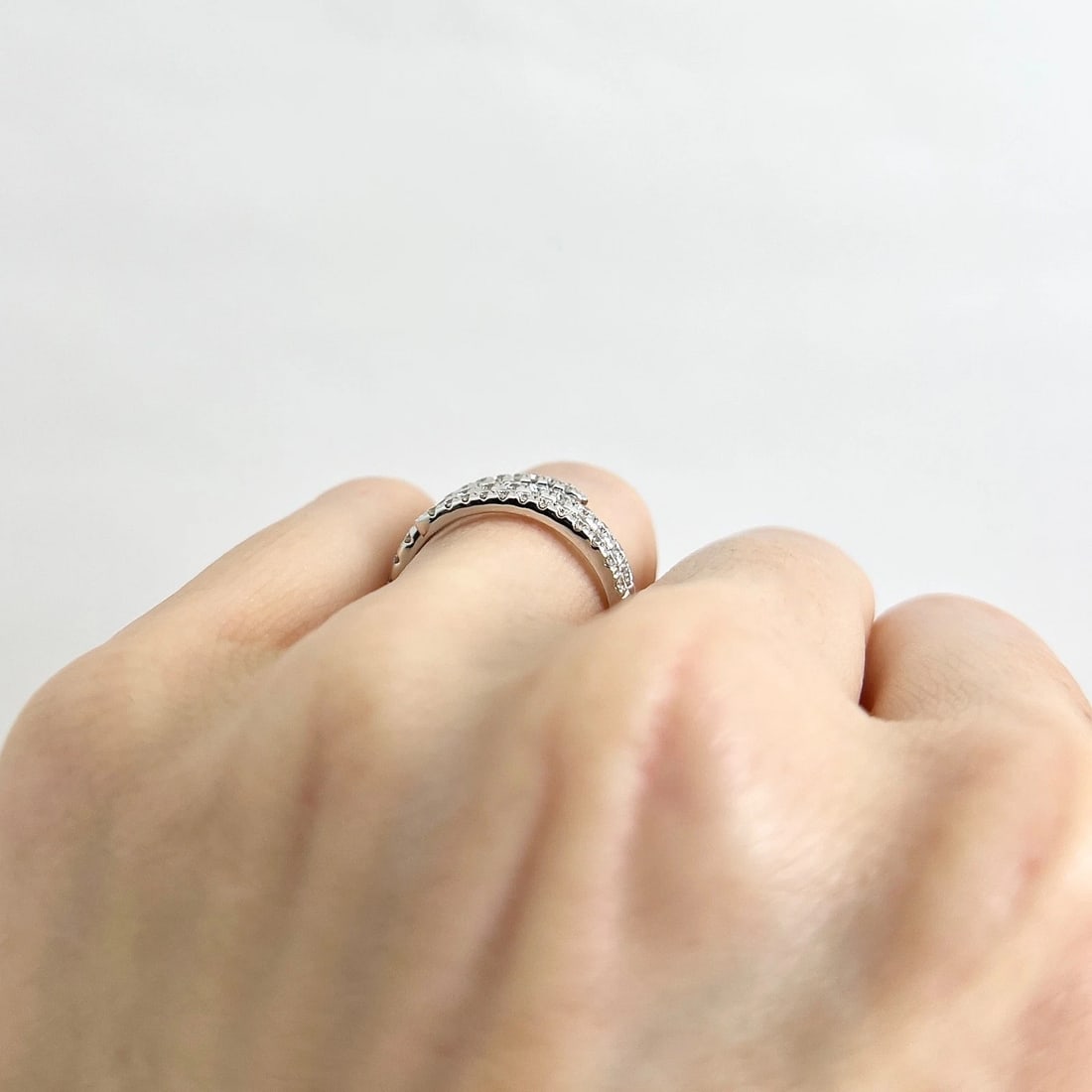 Diamond Spiral Crossover Wrap Bypass Statement Ring 14K White Gold .76 CTW - 5