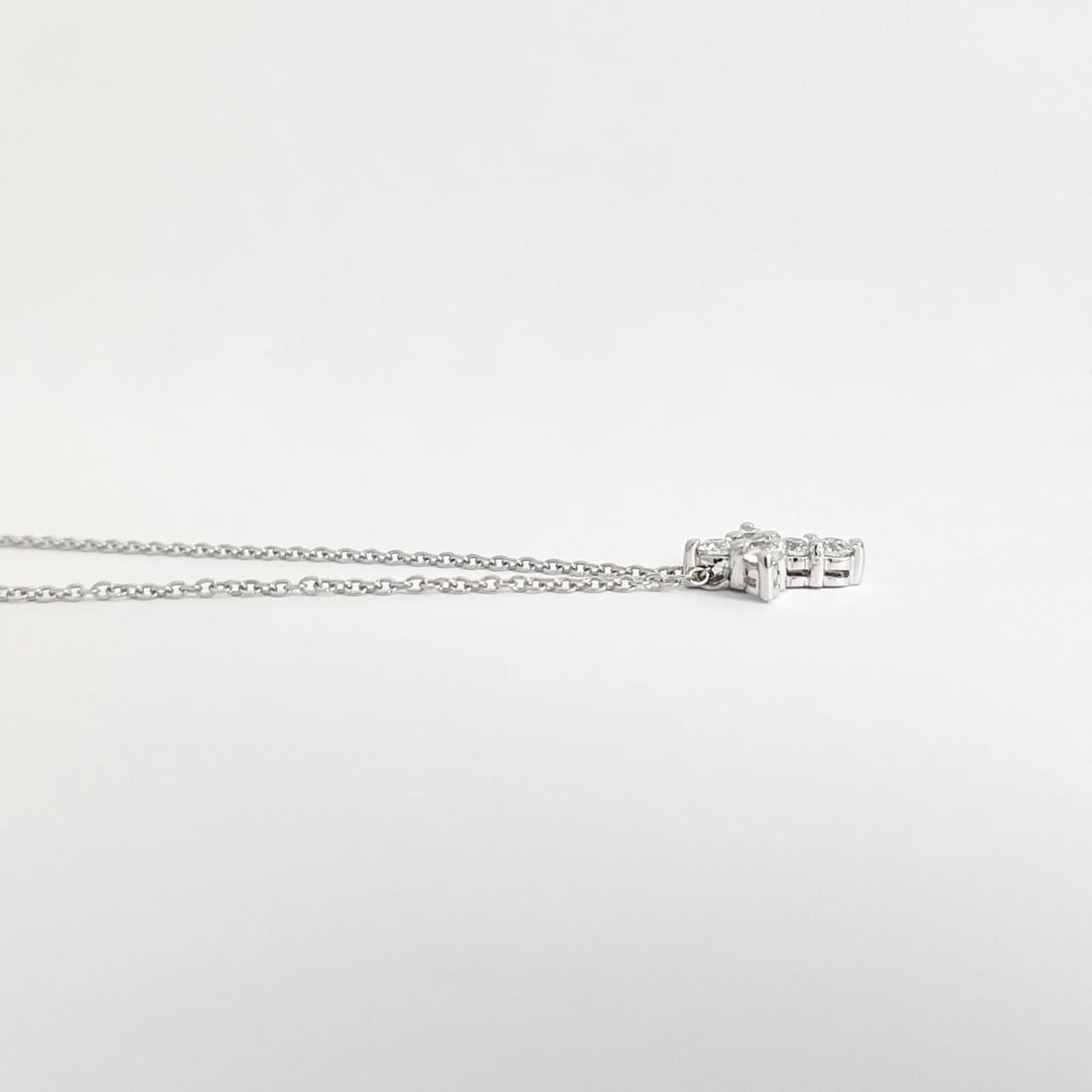 Small Diamond Cross Pendant Necklace 14K White Gold, .55 CTW - 5