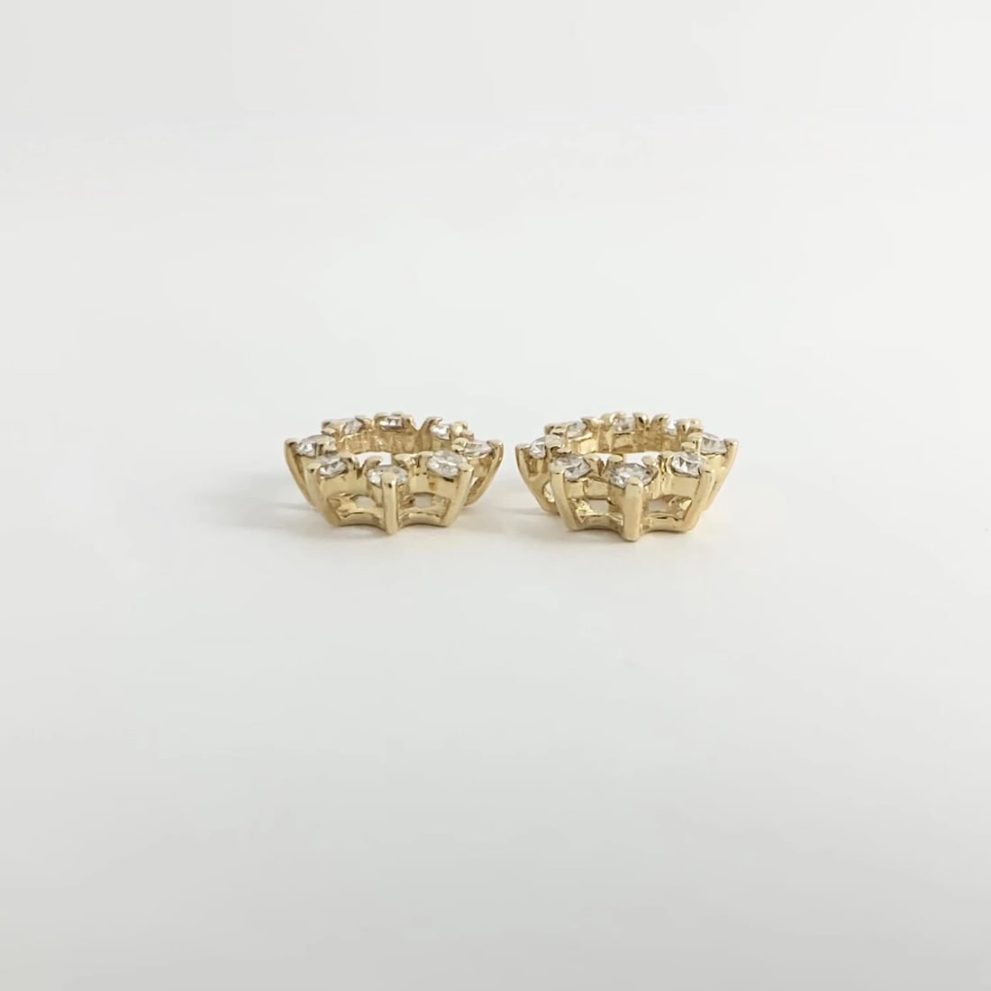 Star Diamond Halo Earring Jackets Enhancers 14K Yellow Gold for 1.50 CTW Studs - 6