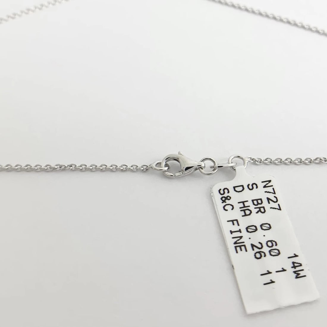 Round Blue Sapphire Diamond Halo Pendant Necklace 14K White Gold .86 CTW - 9