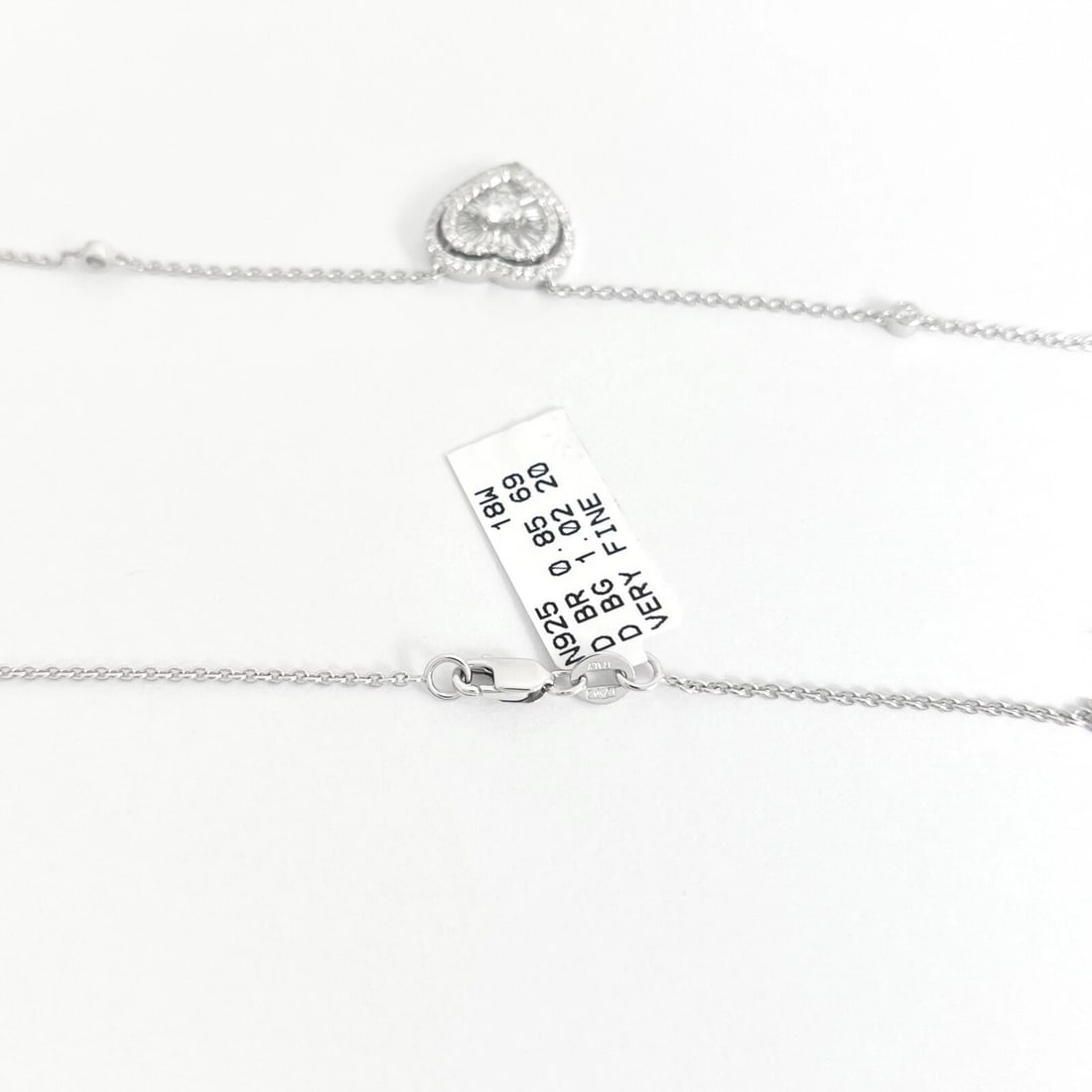 Italian Baguette Diamond Halo Heart Pendant Necklace 18K White Gold, 1.87 CTW - 8