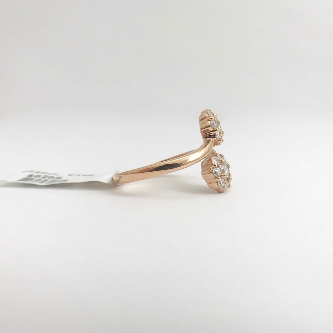 Diamond Cluster Flower Wrap Ring 14K Pink Rose Gold, .85 CTW, Size 7, 4.4 Grams - 9