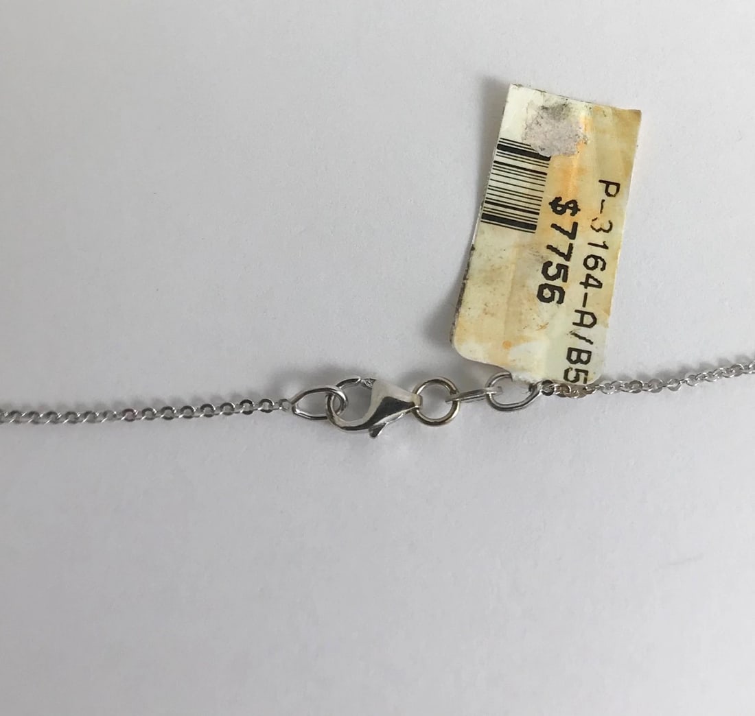 Italian Diamond Circle Pendant Necklace in 18K White Gold 1.28 CTW, 6.12 Grams - 12