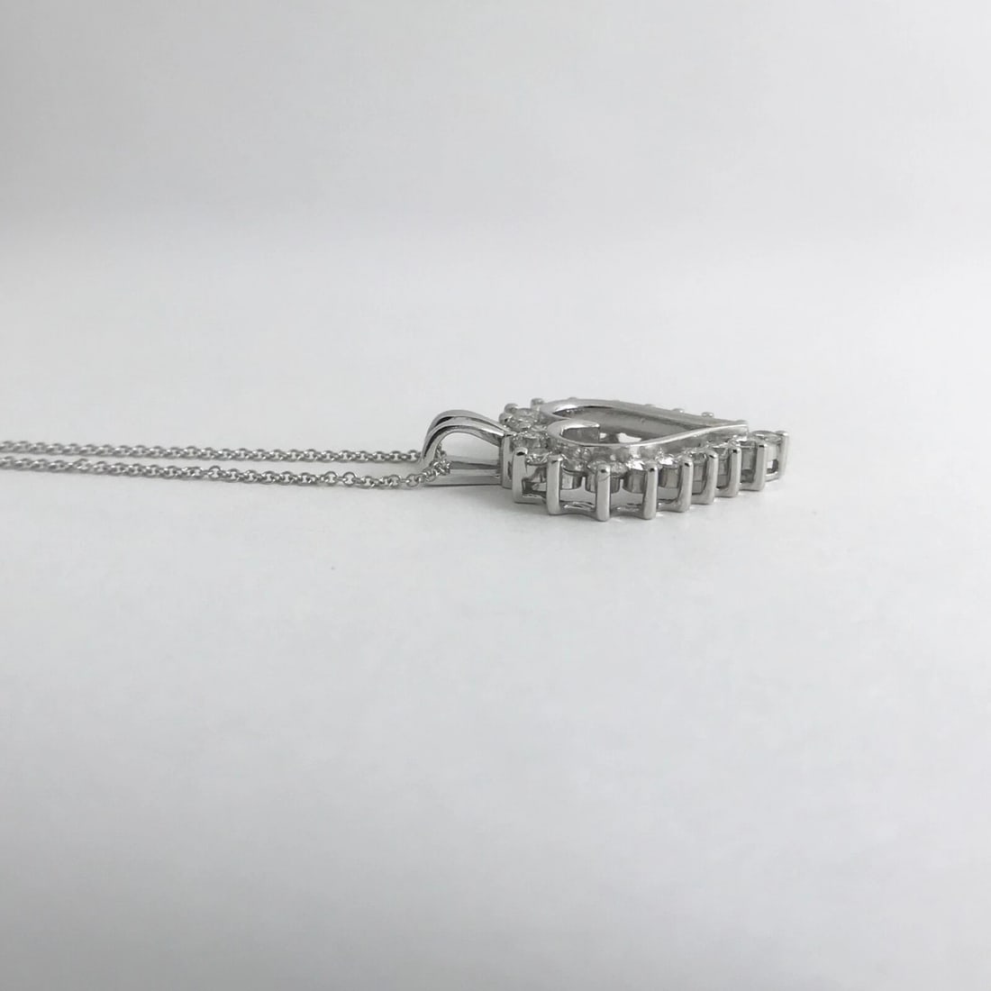 Diamond Open Heart Pendant Necklace 14K White Gold, 1.20 CTW, 6.08 Grams - 8