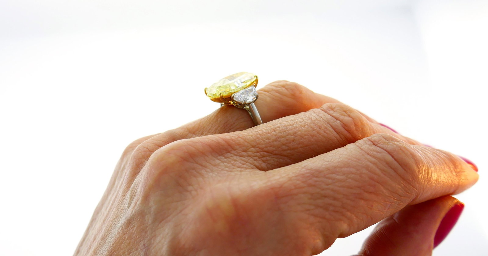 8.47 Carat Fancy Yellow Diamond GIA Platinum Ring Solitaire - 20