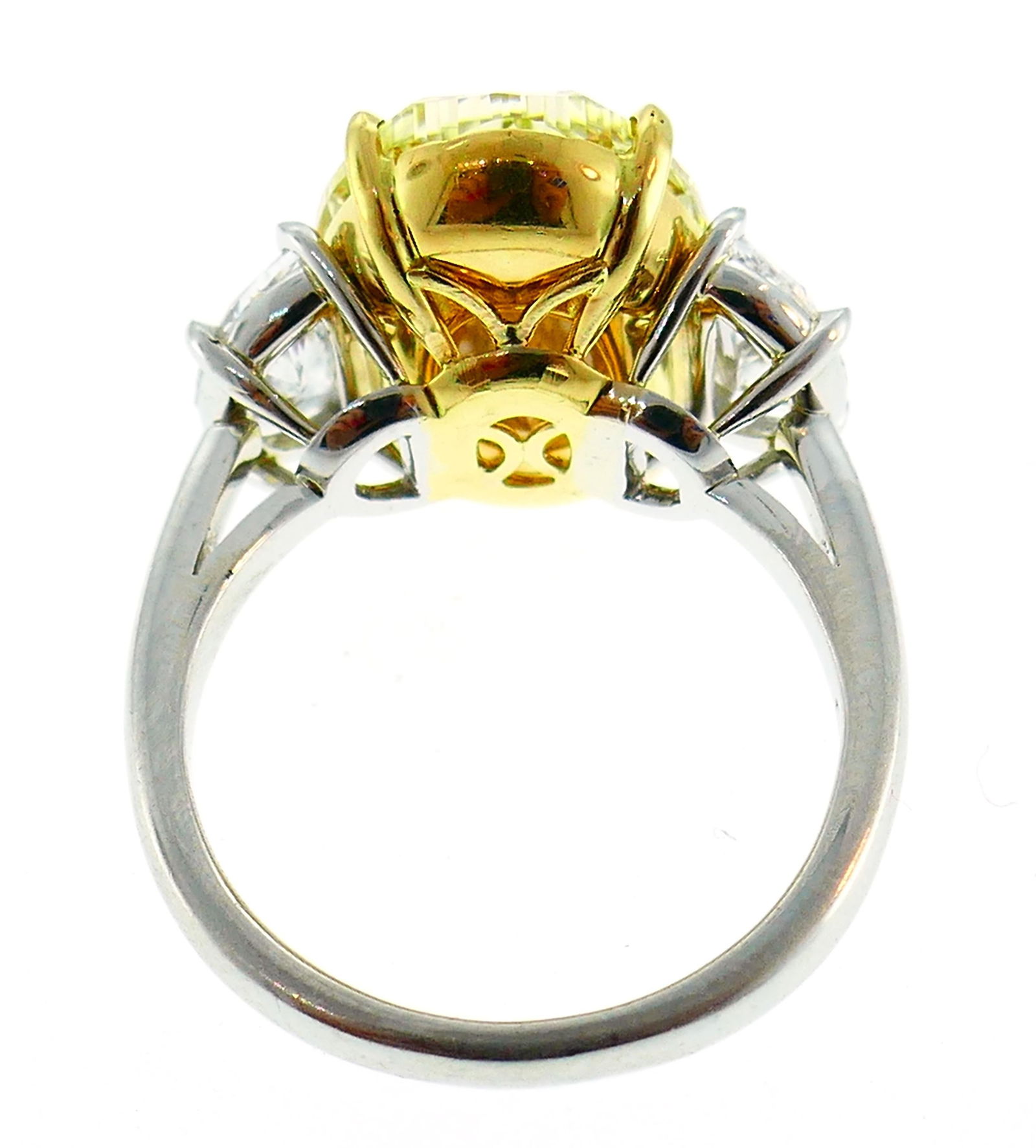 8.47 Carat Fancy Yellow Diamond GIA Platinum Ring Solitaire - 4