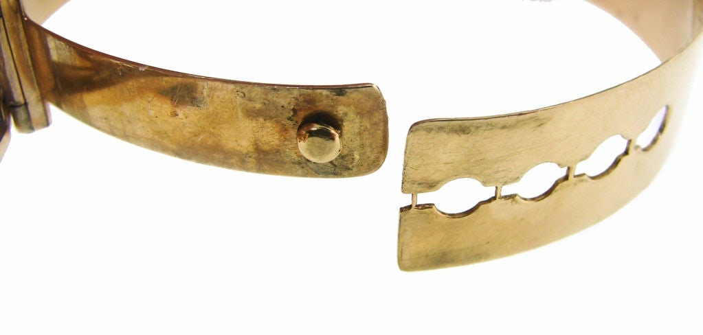 Vintage Birks 14k Yellow Gold Retro Bracelet Citrine Diamond Estate Jewelry - 16