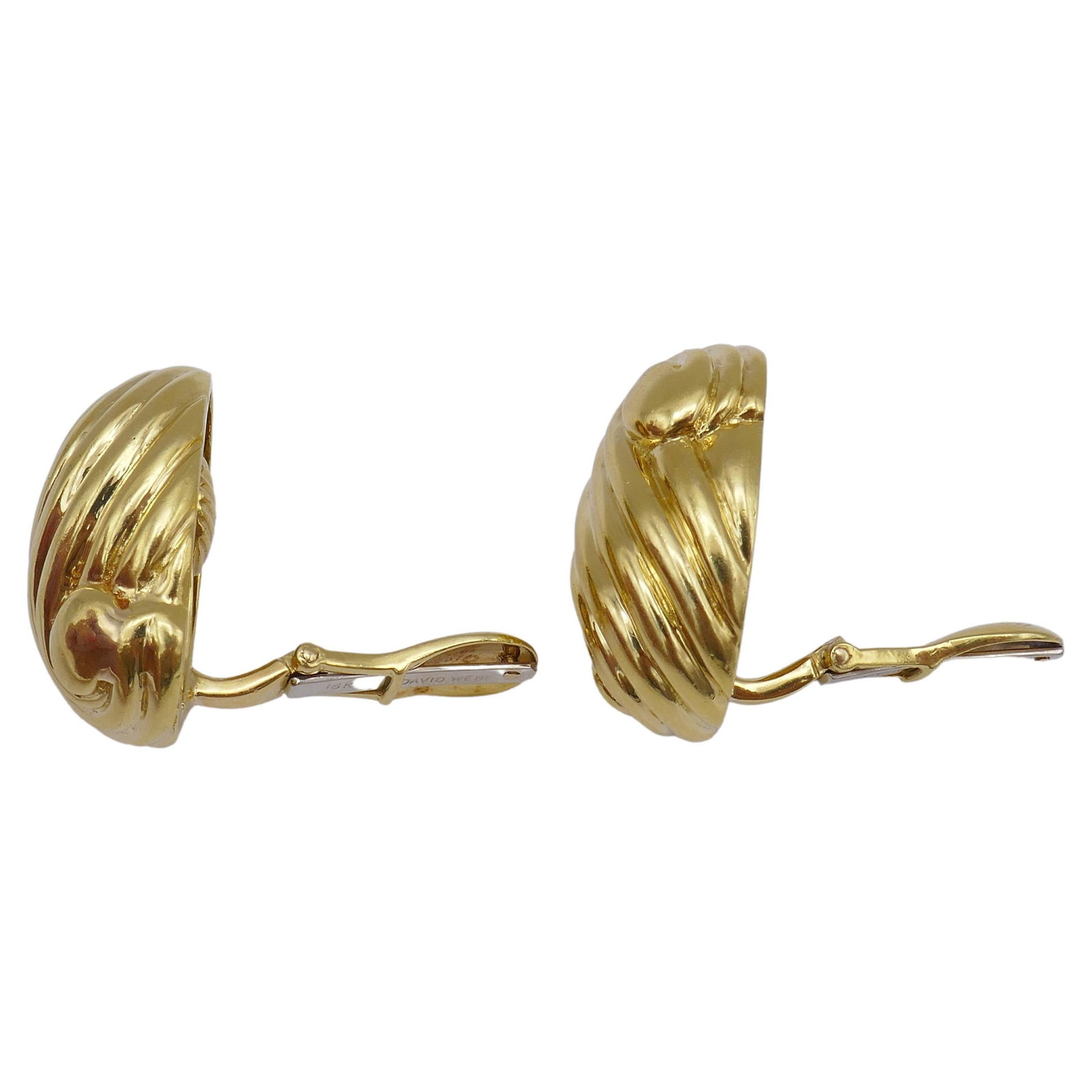 David Webb Gold Earrings, Swirl Shell - 15