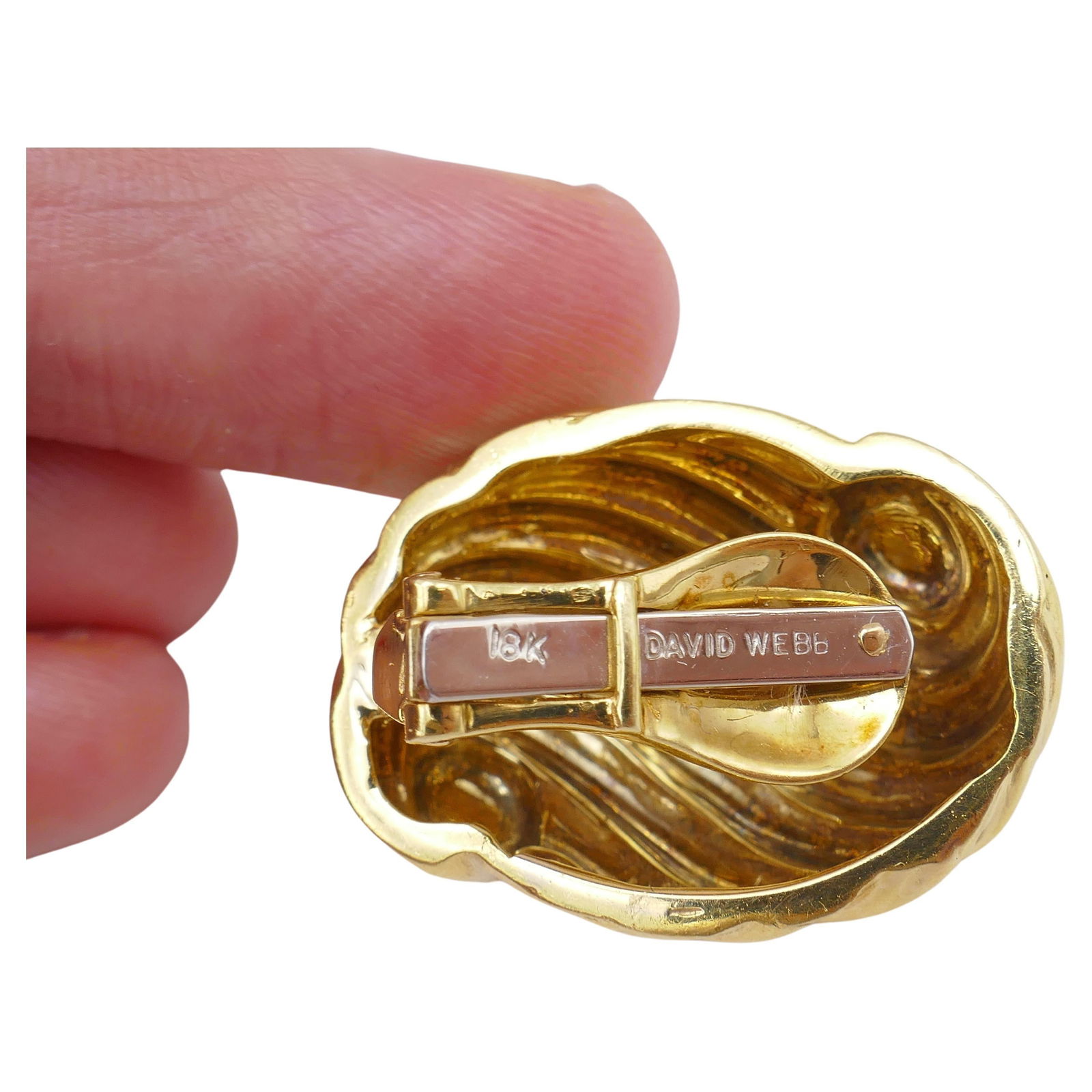 David Webb Gold Earrings, Swirl Shell - 4