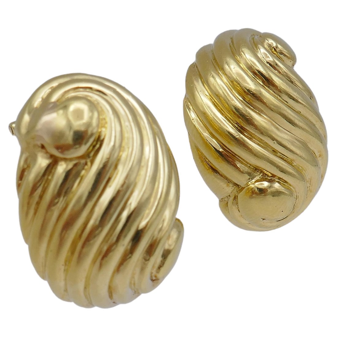 David Webb Gold Earrings, Swirl Shell - 5