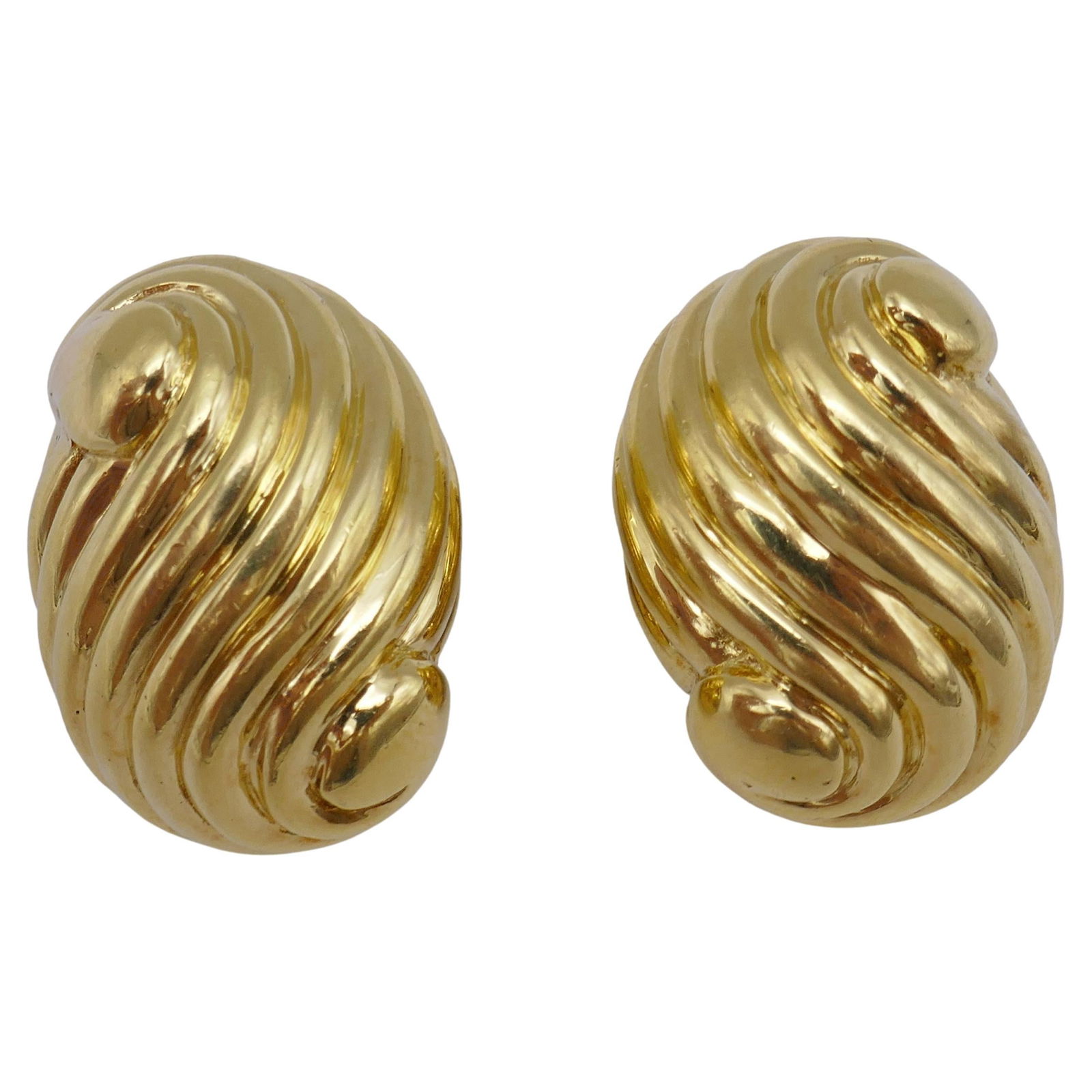 David Webb Gold Earrings, Swirl Shell - 7