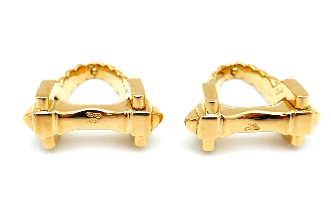 Cartier Vintage Yellow Gold Stirrup Cufflinks - 18