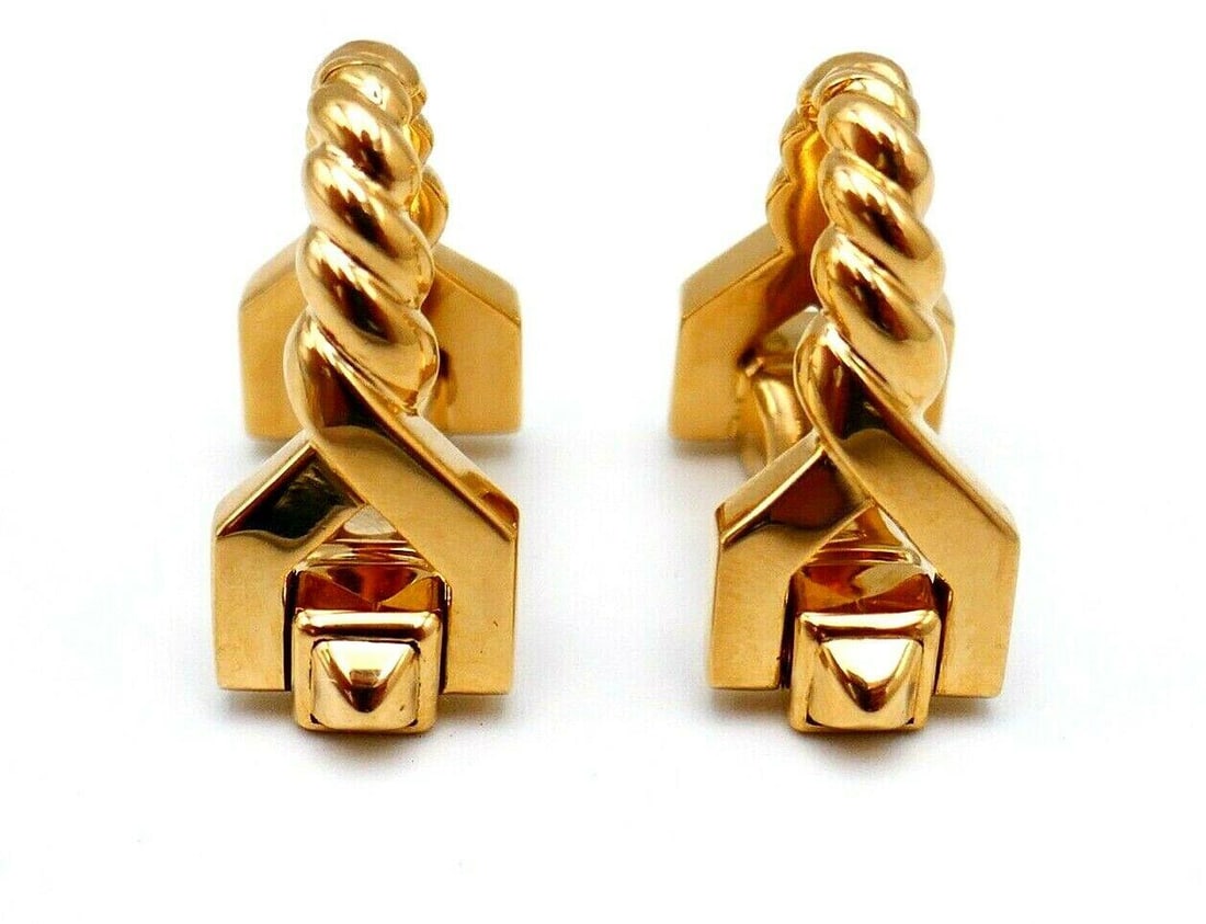Cartier Vintage Yellow Gold Stirrup Cufflinks - 8