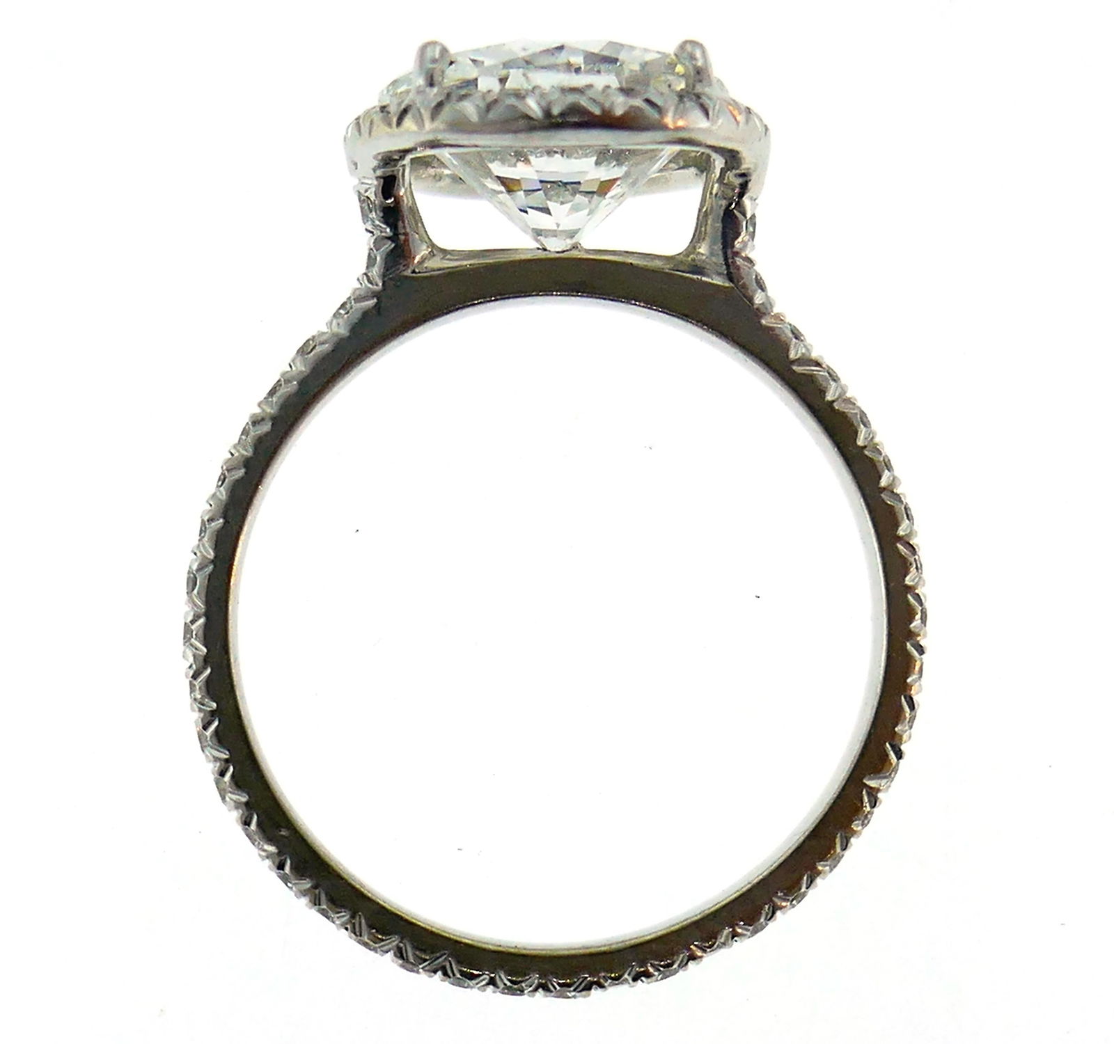 3.01 Carat Diamond G SI1 GIA White Gold Ring - 3