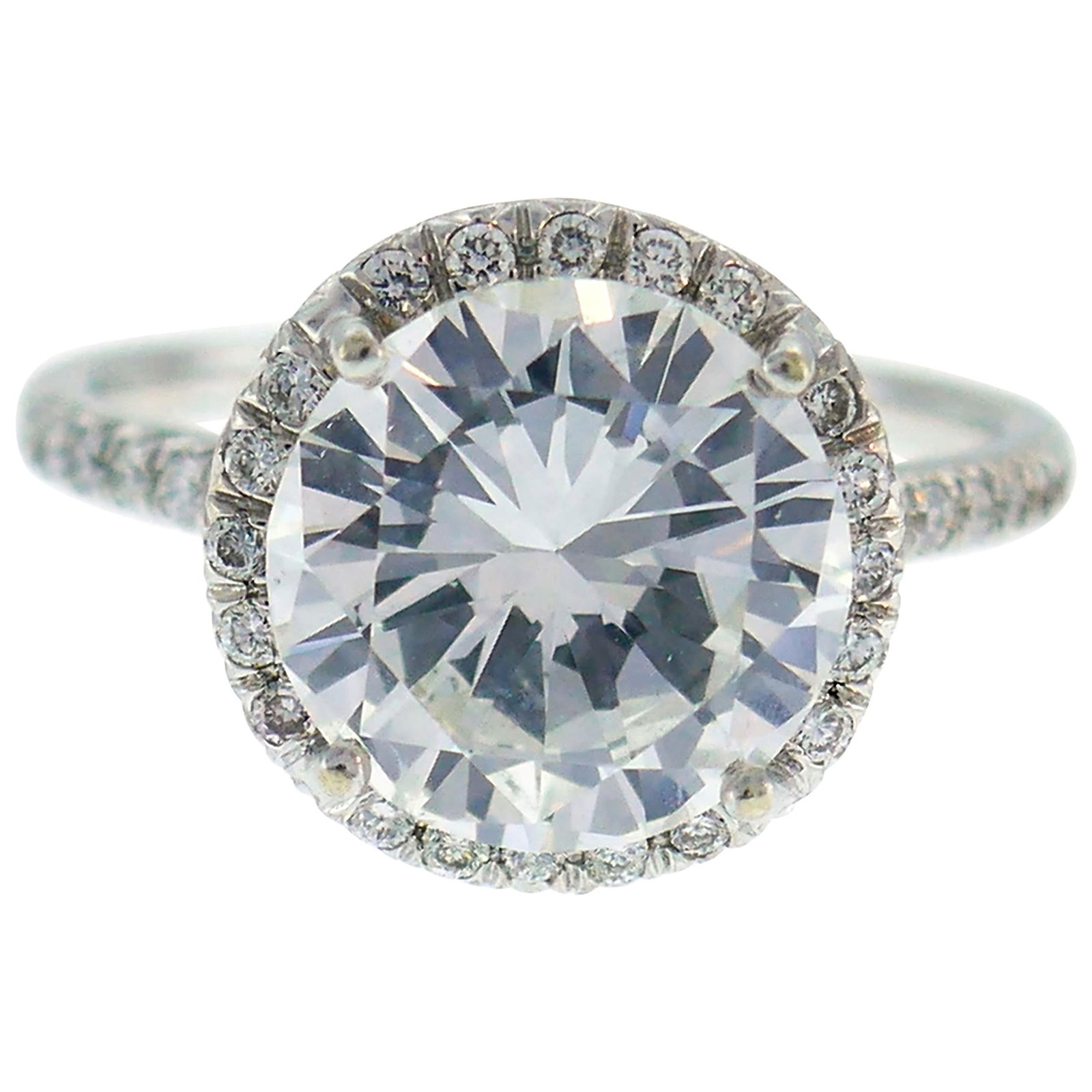 3.01 Carat Diamond G SI1 GIA White Gold Ring - 7