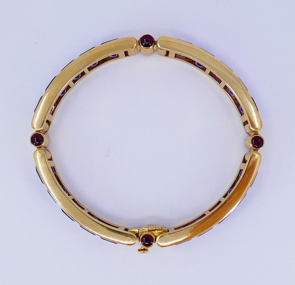 Vintage Bulgari Bracelet 18k Yellow Gold Amethyst Bvlgari Estate Jewelry - 12