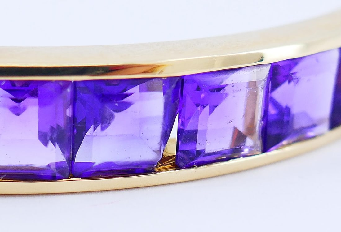 Vintage Bulgari Bracelet 18k Yellow Gold Amethyst Bvlgari Estate Jewelry - 4