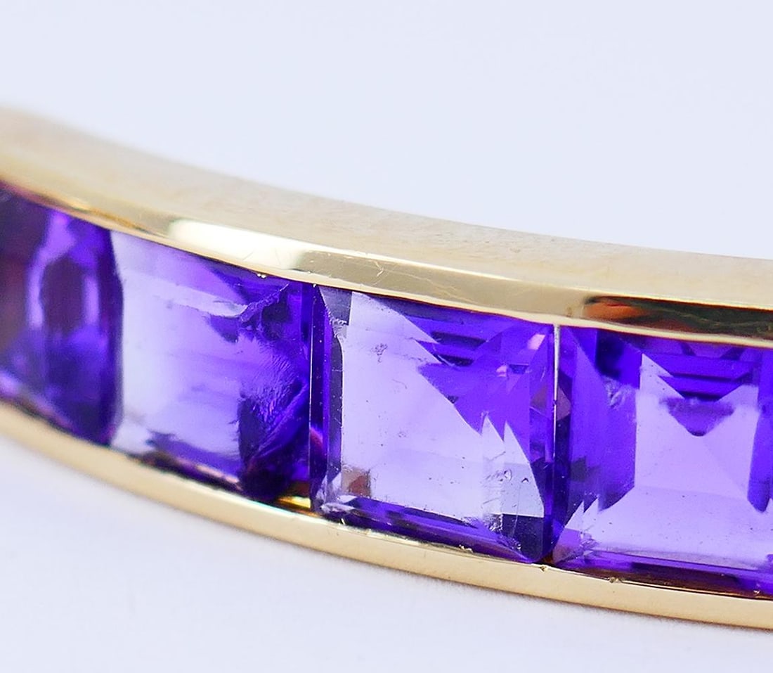 Vintage Bulgari Bracelet 18k Yellow Gold Amethyst Bvlgari Estate Jewelry - 5