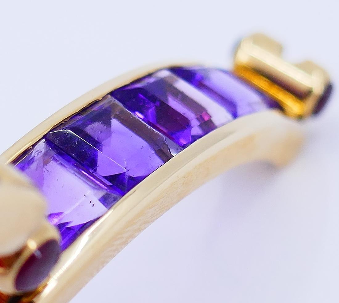 Vintage Bulgari Bracelet 18k Yellow Gold Amethyst Bvlgari Estate Jewelry - 6