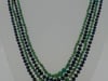 Art Deco Necklace Emerald Sapphire Bead with Diamond Opal Platinum Clasp - 17