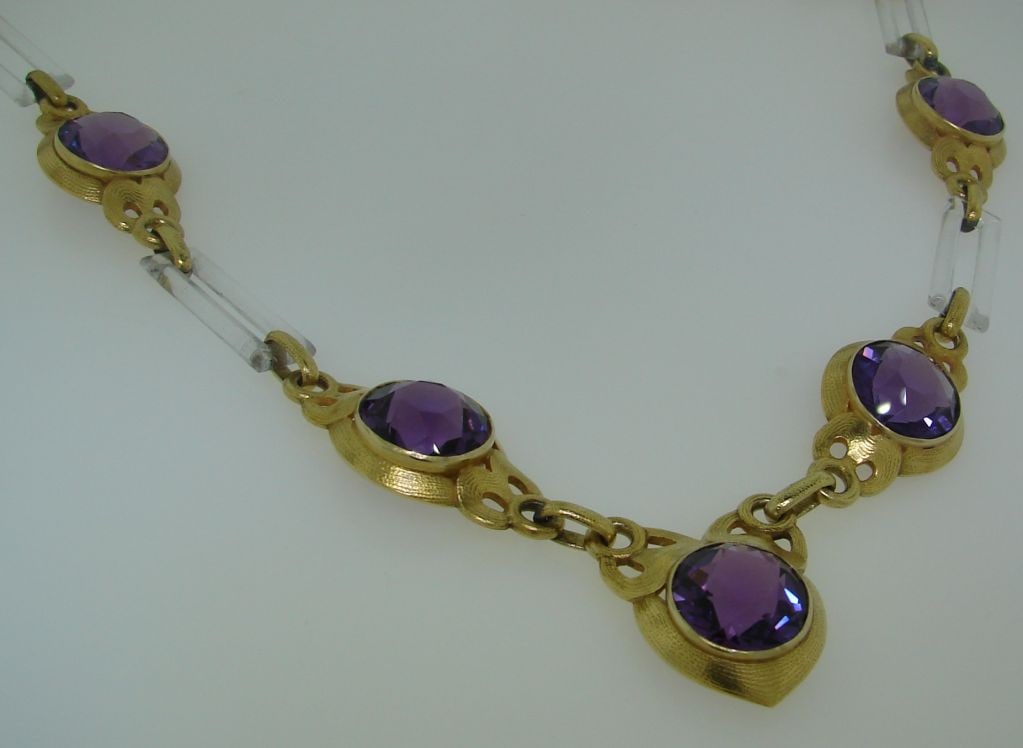 Vintage Cartier Necklace Yellow Gold Amethyst Horn - 2