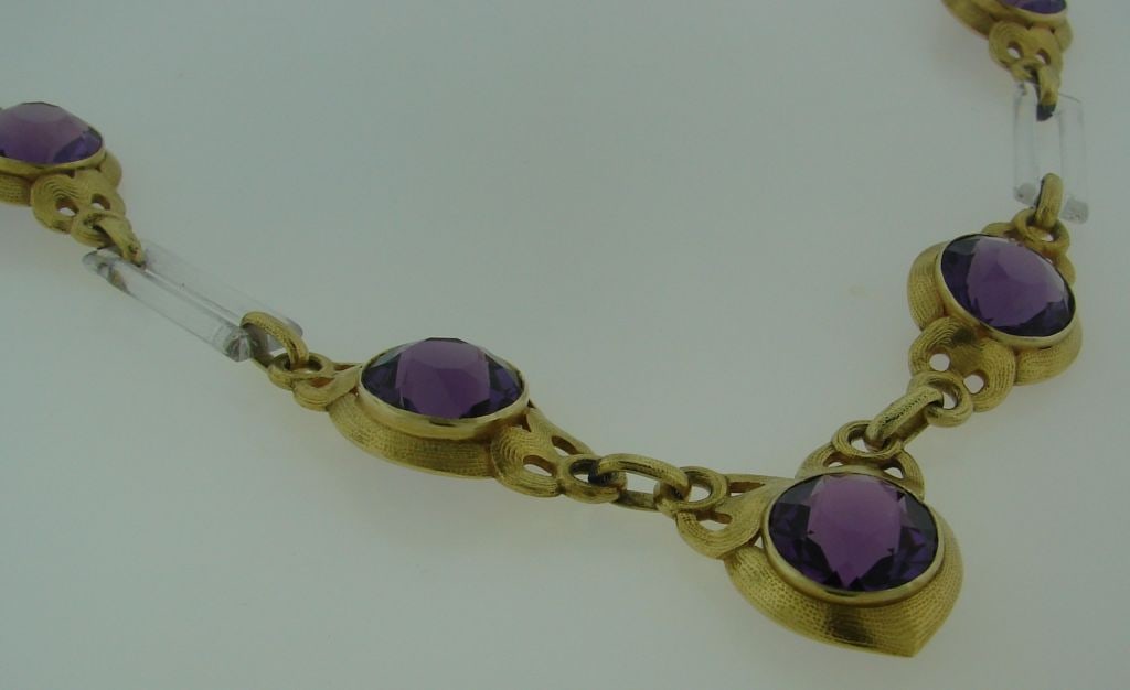 Vintage Cartier Necklace Yellow Gold Amethyst Horn - 3