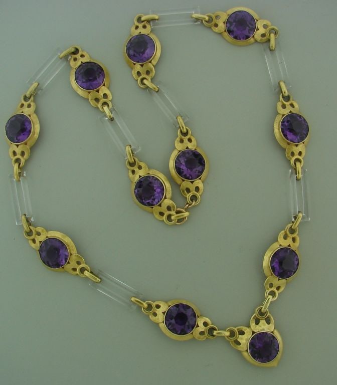 Vintage Cartier Necklace Yellow Gold Amethyst Horn - 4