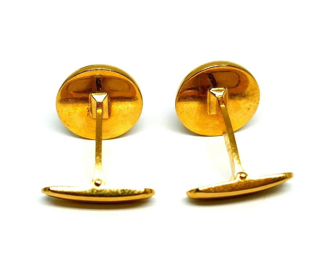 Chaumet Vintage Yellow Gold Malachite Cufflinks Tie Tack Set - 4
