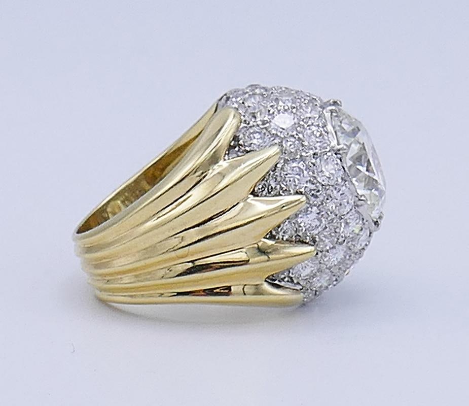 Verdura Vintage Ring 18k Gold Diamond 5.01-Carat J SI2 GIA - 3