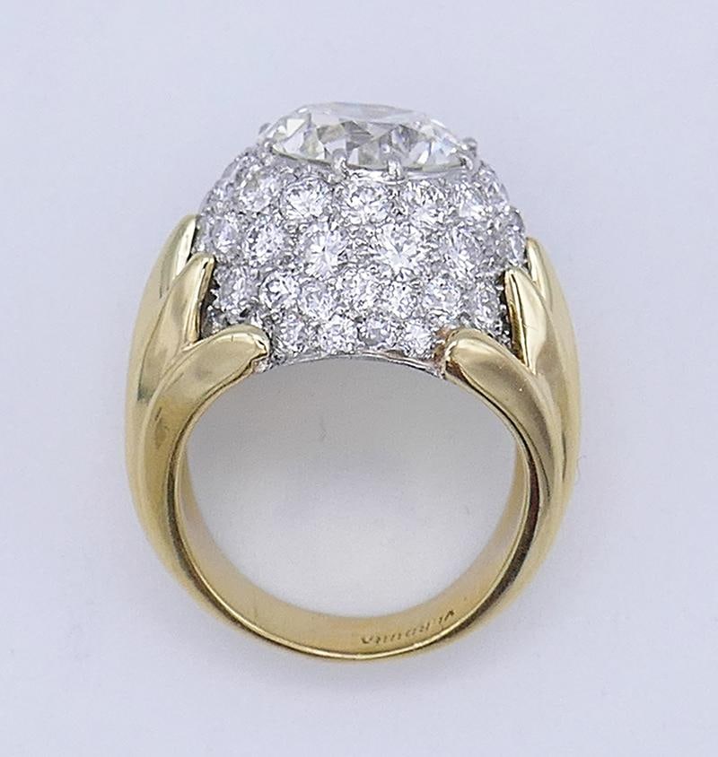 Verdura Vintage Ring 18k Gold Diamond 5.01-Carat J SI2 GIA - 5